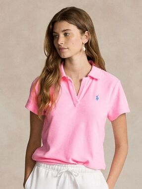 Ralph Lauren Pink Short-Sleeve Polo with White Trim